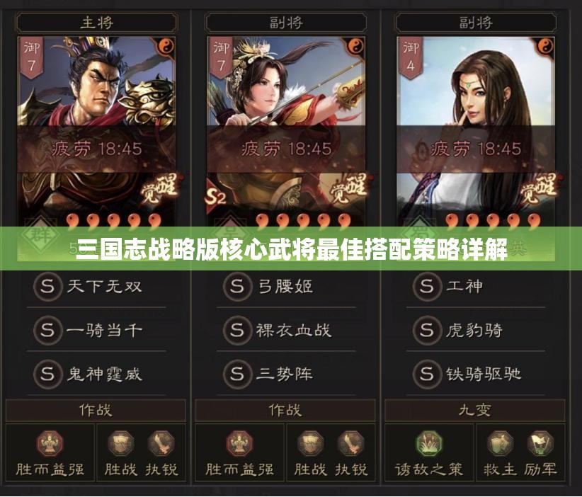 三国志战略版核心武将最佳搭配策略详解